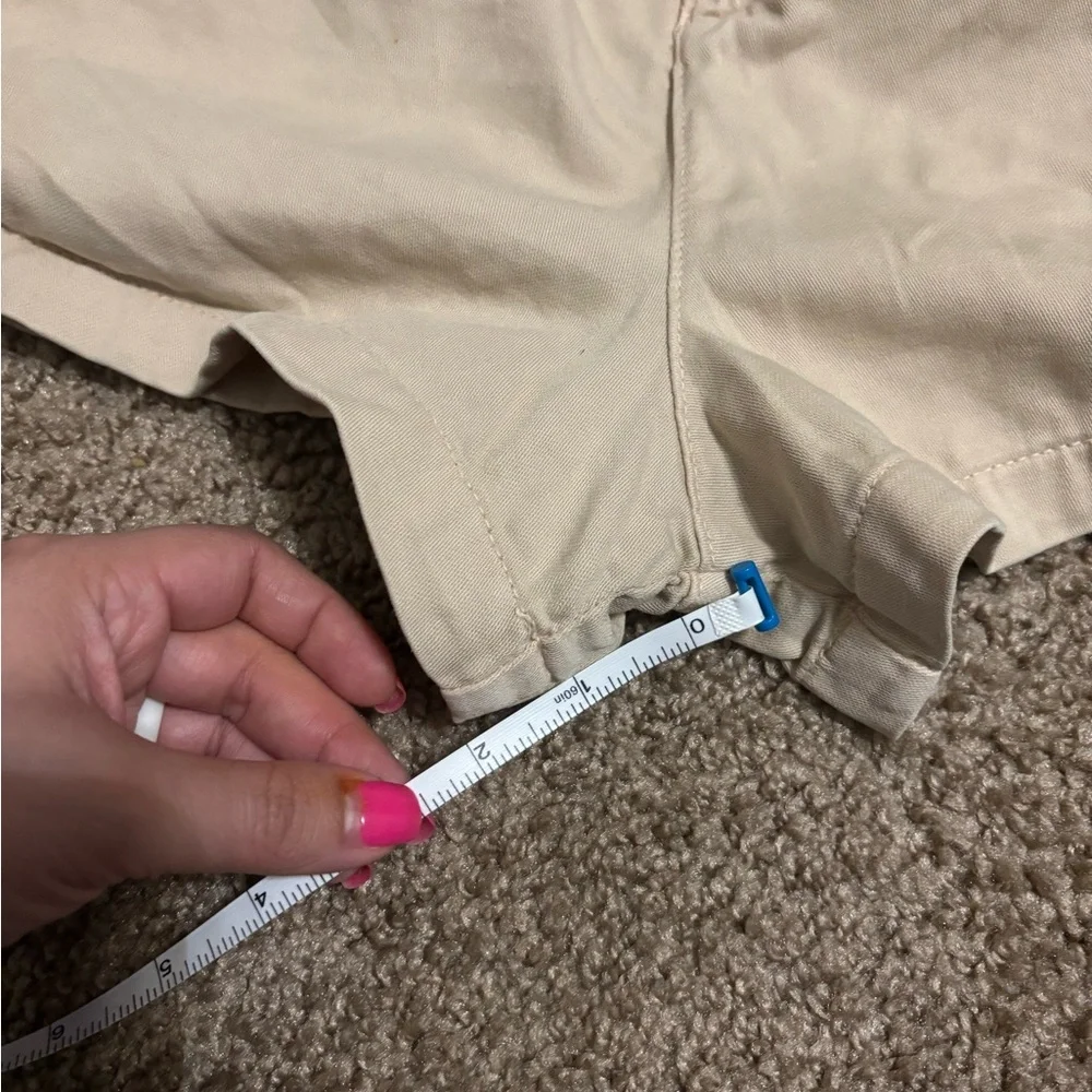 Free People Billy Pleated Chino Shorts in Almond Milk Khaki Size 2